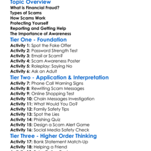Financial Fraud And Scams Worksheet Activity Booklet