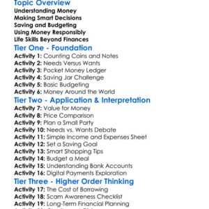 Financial Literacy And Life Skills Worksheet Activity Booklet