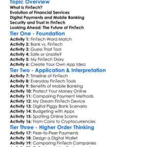 Financial Technology Fintech Worksheet Activity Booklet