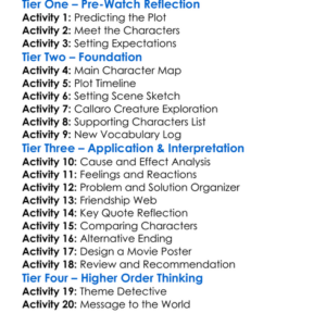 Finding Callaro 2021 Worksheet Activity Booklet