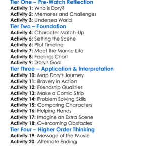 Finding Dory Worksheet Activity Booklet