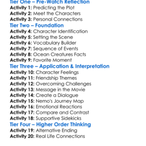 Finding Nemo Worksheet Activity Booklet