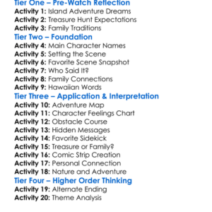 Finding Ohana Worksheet Activity Booklet