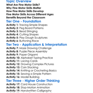 Fine Motor Skills Worksheet Activity Booklet