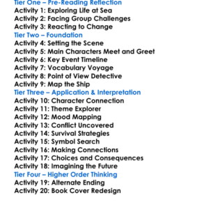 Fire Down Below William Golding Worksheet Activity Booklet