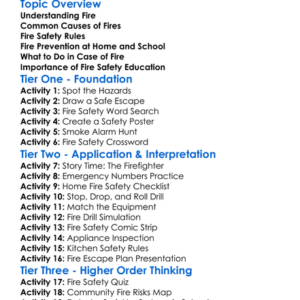 Fire Safety And Prevention Worksheet Activity Booklet
