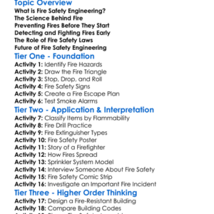 Fire Safety Engineering Worksheet Activity Booklet