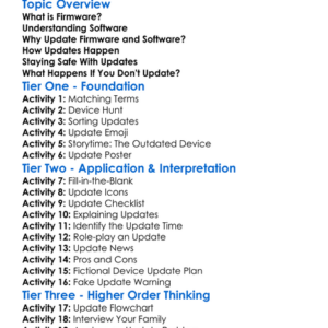 Firmware And Software Updates Worksheet Activity Booklet