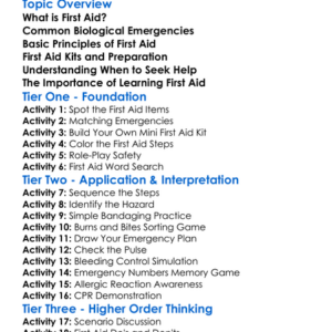 First Aid In Biology Worksheet Activity Booklet
