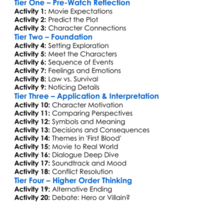 First Blood 1982 Worksheet Activity Booklet