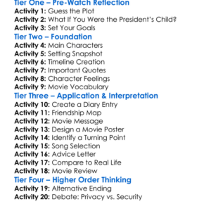 First Daughter 2004 Worksheet Activity Booklet