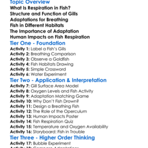 Fish Respiration And Adaptation Worksheet Activity Booklet