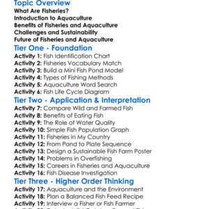 Fisheries And Aquaculture Worksheet Activity Booklet