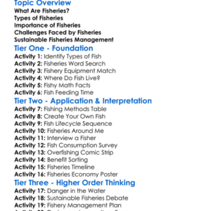 Fisheries Worksheet Activity Booklet