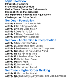 Fishing And Aquaculture Worksheet Activity Booklet