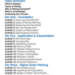 Fishing And Overfishing Worksheet Activity Booklet