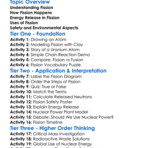 Fission Worksheet Activity Booklet