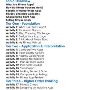 Fitness Apps And Tracking Worksheet Activity Booklet