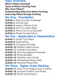 Fitness Tracking Worksheet Activity Booklet