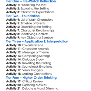 Five Days One Summer 1982 Worksheet Activity Booklet