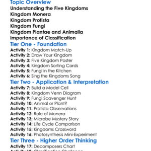 Five Kingdoms Of Life Worksheet Activity Booklet