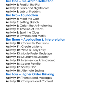 Five Nights At Freddys 2023 Worksheet Activity Booklet