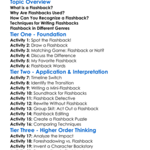 Flashback Worksheet Activity Booklet
