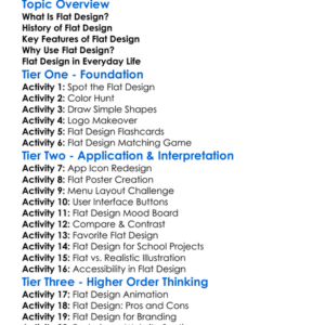 Flat Design Worksheet Activity Booklet