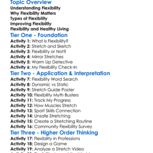 Flexibility Worksheet Activity Booklet