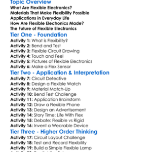 Flexible Electronics Worksheet Activity Booklet