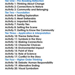 Flight Behavior Barbara Kingsolver Worksheet Activity Booklet
