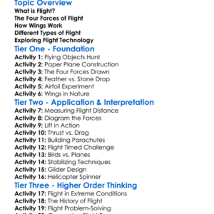 Flight Principles Worksheet Activity Booklet