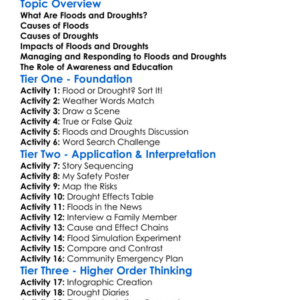 Floods And Droughts Worksheet Activity Booklet