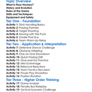 Floor Hockey Worksheet Activity Booklet
