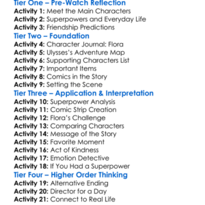 Flora  Ulysses Worksheet Activity Booklet