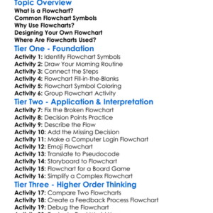 Flowchart Design Worksheet Activity Booklet