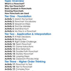 Flowcharting Worksheet Activity Booklet