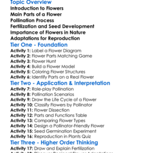 Flower Structure And Reproduction Worksheet Activity Booklet