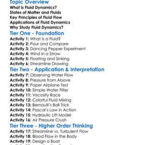 Fluid Dynamics Worksheet Activity Booklet