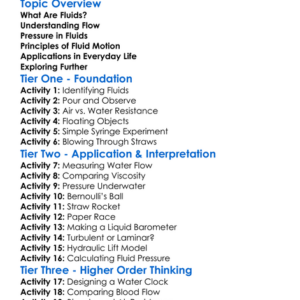 Fluids In Motion Worksheet Activity Booklet