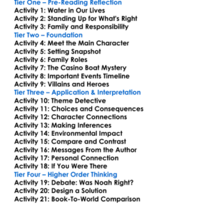 Flush Carl Hiaasen Worksheet Activity Booklet