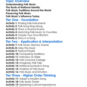 Folk Music And National Identity Worksheet Activity Booklet
