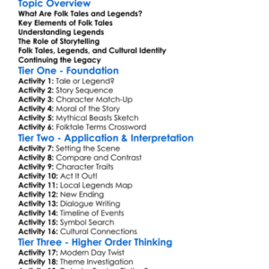 Folk Tales And Legends Worksheet Activity Booklet