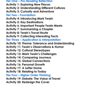 Following The Equator Mark Twain Worksheet Activity Booklet