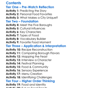 Food City Feast Of The Five Boroughs 2017 Worksheet Activity Booklet