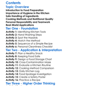 Food Preparation And Hygiene Where Applicable Worksheet Activity Booklet