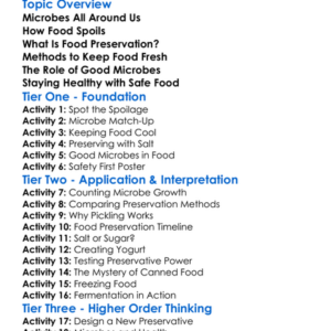 Food Preservation And Microbes Worksheet Activity Booklet