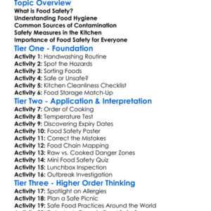 Food Safety And Hygiene Worksheet Activity Booklet