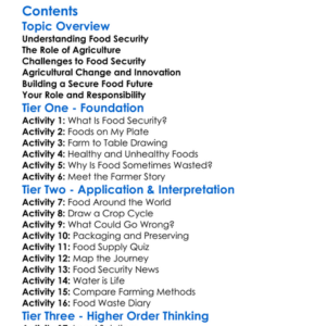 Food Security And Agricultural Change Worksheet Activity Booklet