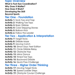 Foot-Eye Coordination Worksheet Activity Booklet